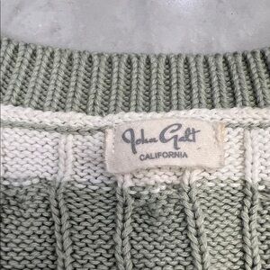 Brandy Melville Green and White Sweater